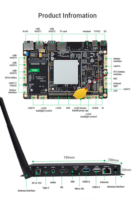 Chipset RK3399 Hexa-Core với Android 7.1.2 UART IR Điều khiển từ xa Hộp Ethernet HD Media Player